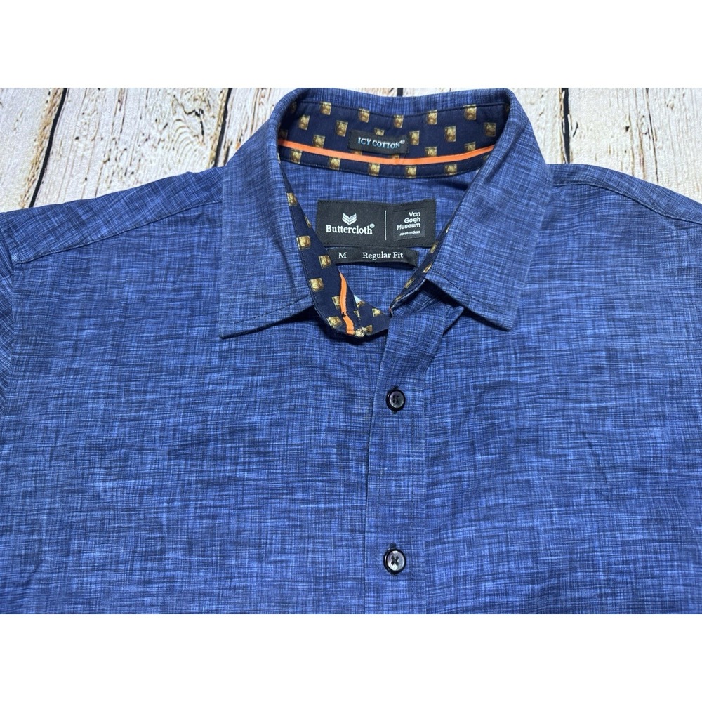 ButterCloth Shirt Men's M Icy Cotton Blue S/S  Button Up Van Gogh Limited